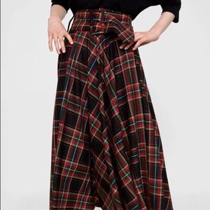 Plaid Midi Skirt